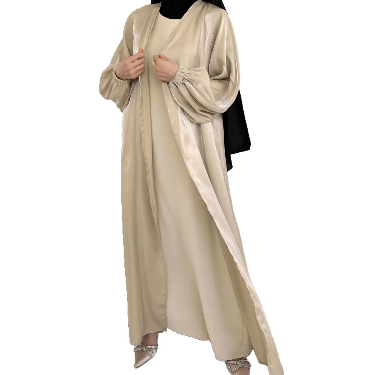 Muslim Dress Open Abaya Women Modest Dresses Jalabiya Cardigan Robe Sashes Ramadan Morocco Dubai Abayas Kaftan Eid Vestidos - Image 5