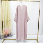Open Front Abaya Muslim Out Kaftan Loose Long Sleeve Maxi Length Dress ,Women Jilbabs Cardigan Coat And Sleeveless Inner Dress - الصورة 2