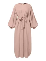 Eid Women Muslim Dress Morocco Abaya Kaftans Casual Evening Dresses Puff Sleeve Woman Turkey Islam Long Robe Femme Vestidos - الصورة 5