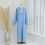 Ramadan Arab Long Robe Muslim Abaya for Women Party Dresses Bow Jalabiya Morocco Saudi Vestidos Dubai Kaftan Islam Eid Abayas - Image 5