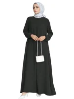 ⁦Abaya Women Modest Dress Muslim Vestidos Abayas Dubai Saudi Robe Long Dresses Arabic Morocco A Line Jalabiya Eid Ramadan Kaftan⁩ - الصورة ⁦6⁩