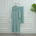 2026 New Islamic Clothing Elegant Front Open Abaya and Chiffon Hijab 2 Piece Abaya Set for Muslim Women Ramadan Abaya Eid - Image 2