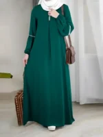 Fashion Long Sleeve Muslim Maxi Dresses for Women Saudi Arabia Dubai Abaya Party Casual Sequin Sundress Casual Morocco Kaftan - Image 4